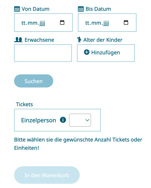 Screenshot VIBS Widget Offers Buchung
